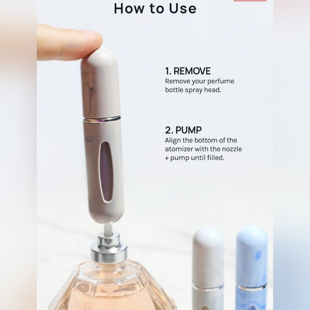 Refillable Perfume Atomizer In White Marble BNIB - Picture 8 of 8